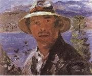 Lovis Corinth Self-Portrait in a Straw Hat USA oil painting artist